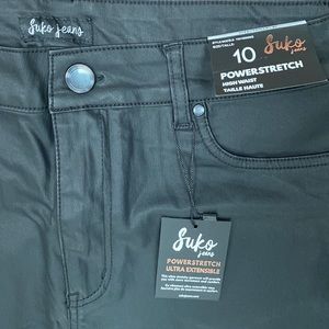 BNWT▪️SUKO▪️coated stretchy black pants, size 10/12